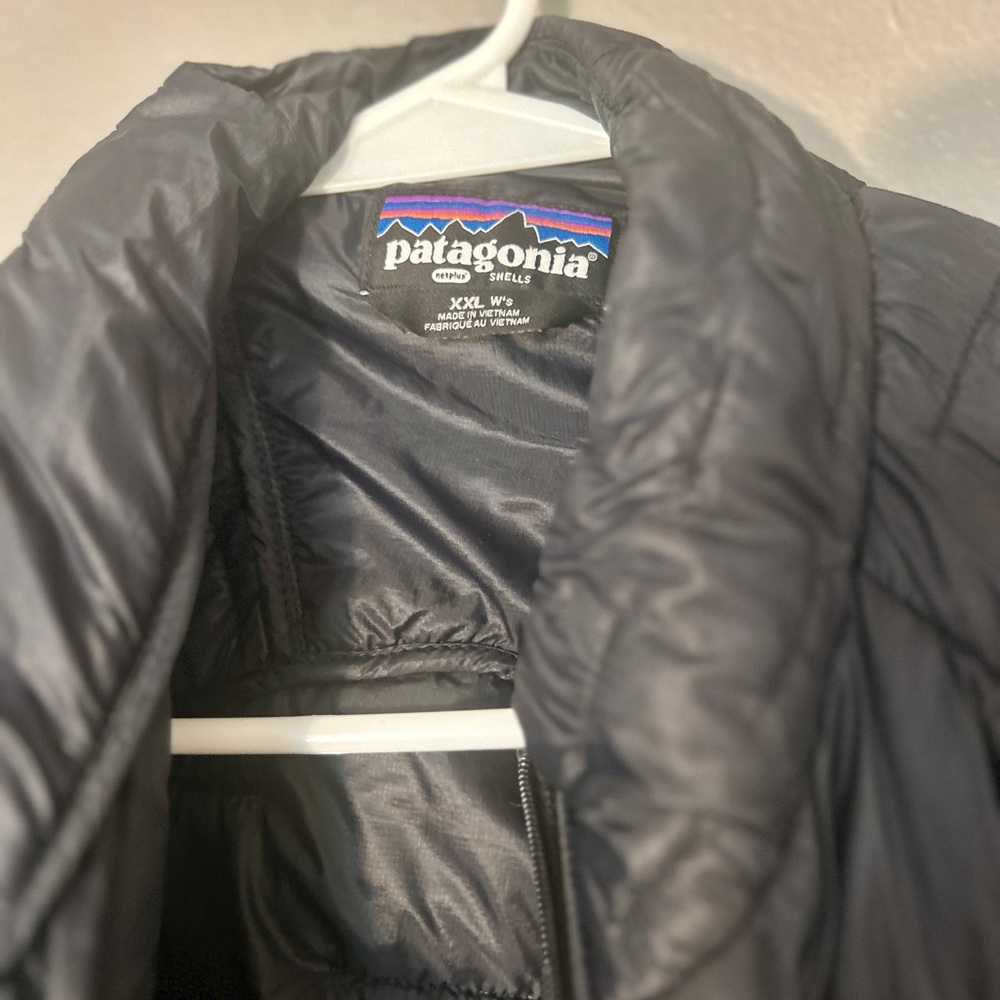 Patagonia Black Puffer Jacket XXL Regular Full Zip Mid-Length Lightweight Woman - Picture 3 of 4